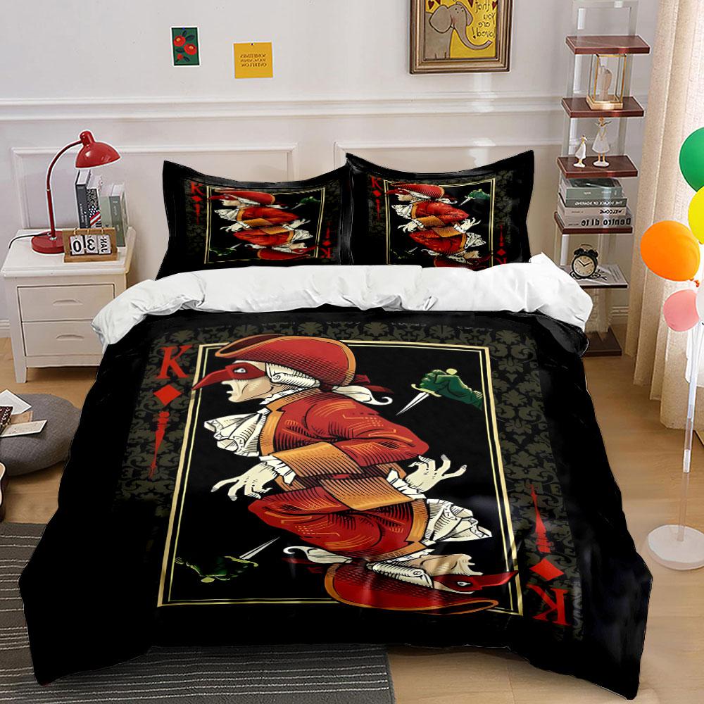 King Card Design Pattern. Bedding Sets Duvet Cover Sets Duvet Covers Pillowcases(1*Duvet Cover 2*Pillowcases Without Duvet Insert)