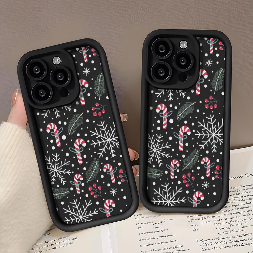 Vianočný obal na telefón pre iPhone 11 13 12 14 15 16 Pro Max XR XS Samsung A15 A55 A05 Redmi 12 13C OPPO A16 A18 A60 Reno 11 Vivo Y17S Y12 infinix note
