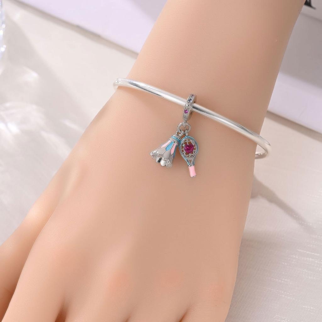DIY Jewelry Bracelet Accessories Sports Fitness Dumbbells Football Basketball Baseball Charm Charm Charm Beads 925 Silver 2026