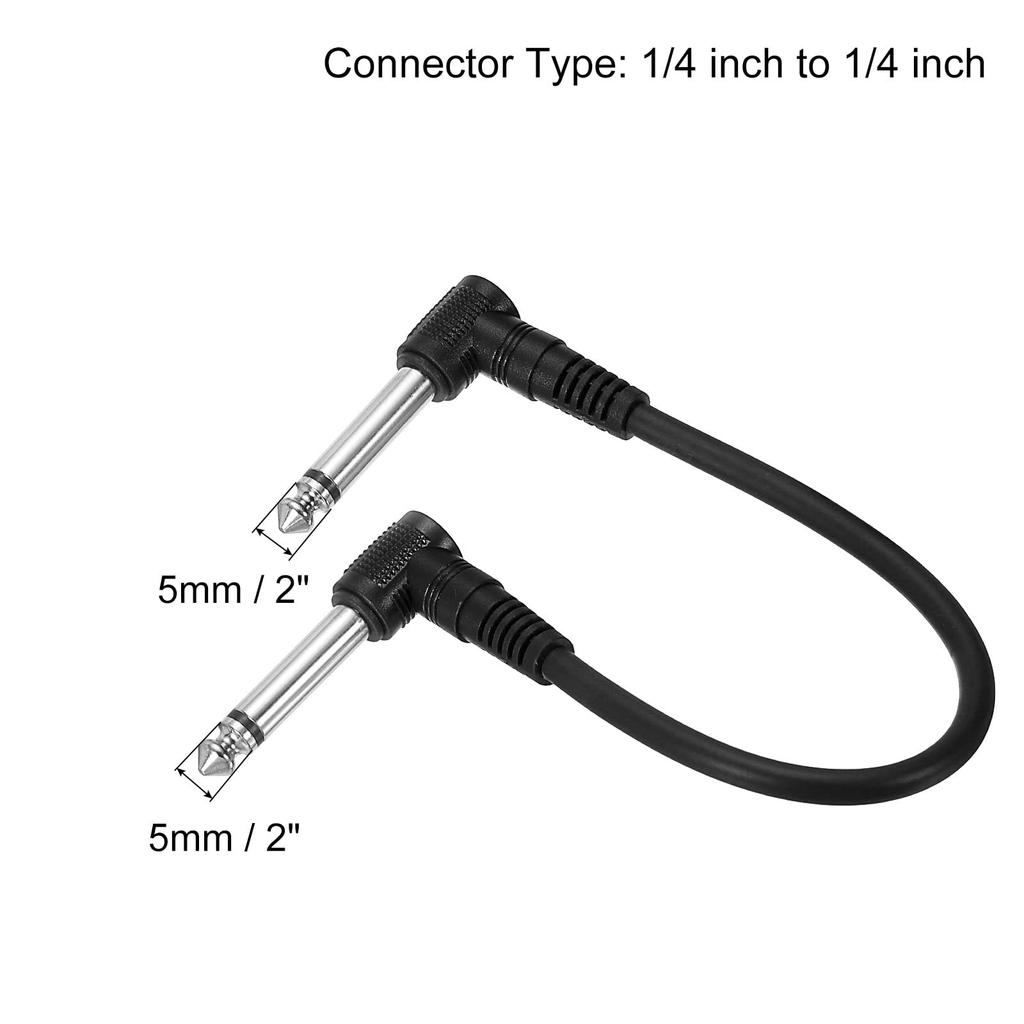 uxcell Patch Cable TRS 6mm Right Angle Black 3pcs