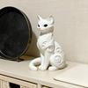 3D Printed Sitting Cat Figurine Ornament Baroque Carving Kitten Statue Sculpture Home Office Decoration Ornament Gift for Cat Lovers