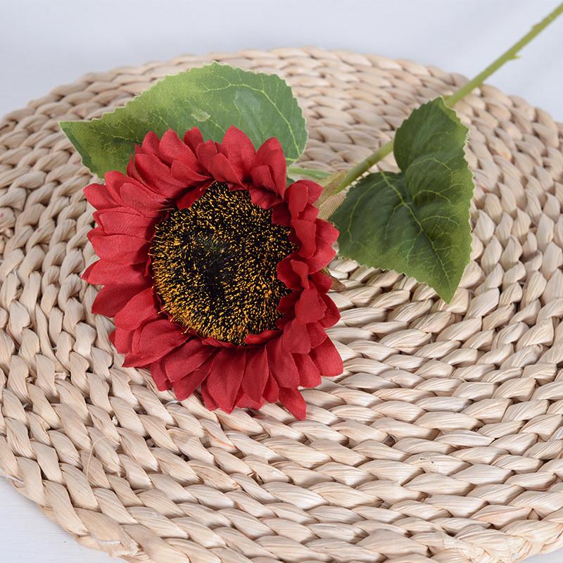 Simulated Single Artificial Sunflower For Home Decoration Flower Prop Shooting