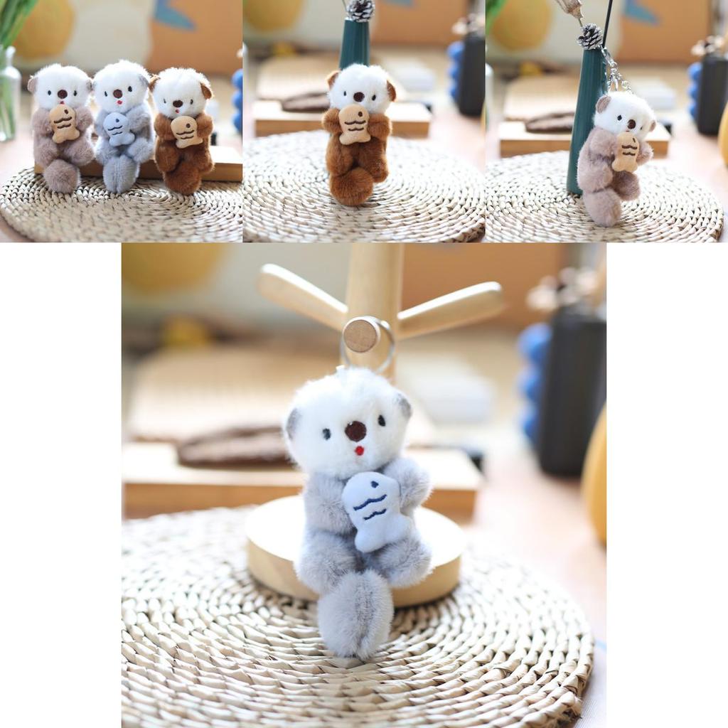 Entzückender Plüschtier Otter Schlüsselanhänger Superweiches Kurzplüsch Stofftier