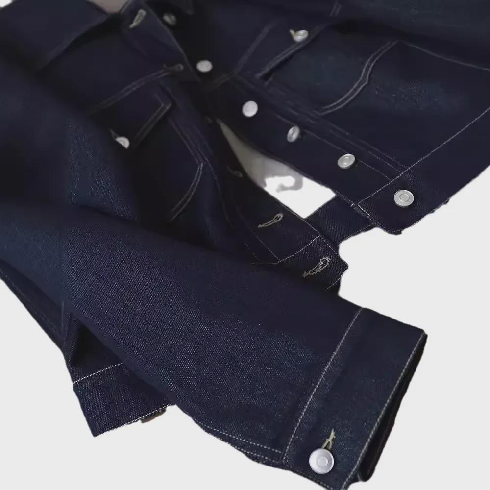 Retro Contrast Color Denim Jacket for Women - Slim, Short, Lightweight Workwear for Spring and Autumn