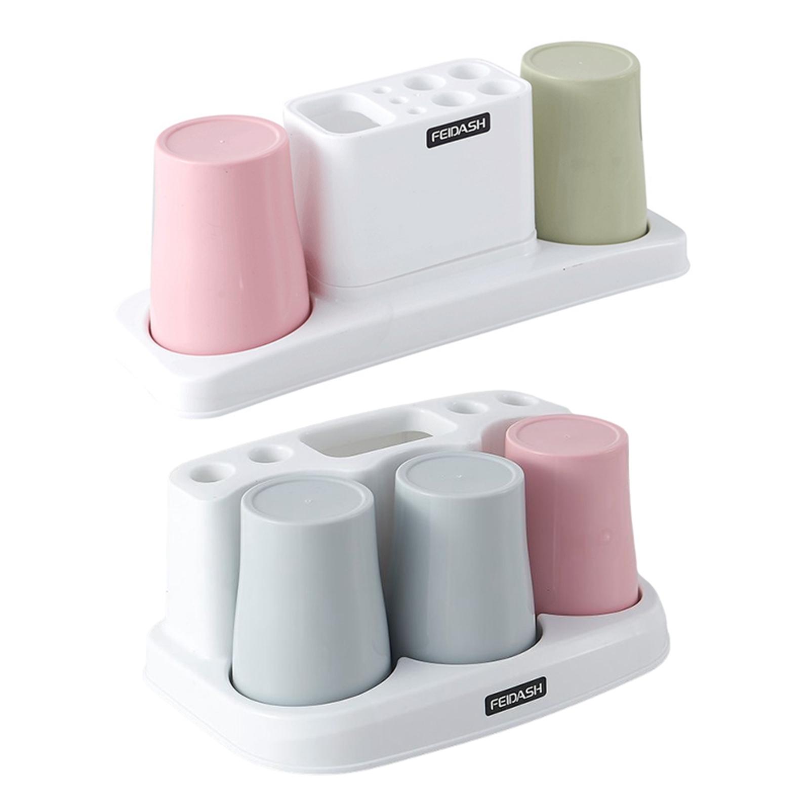Toothbrush Cup Holder, Toothpaste Stand Rack Detachable Electric Toothbrush Holder Save Space 29.7x9.8x11cm