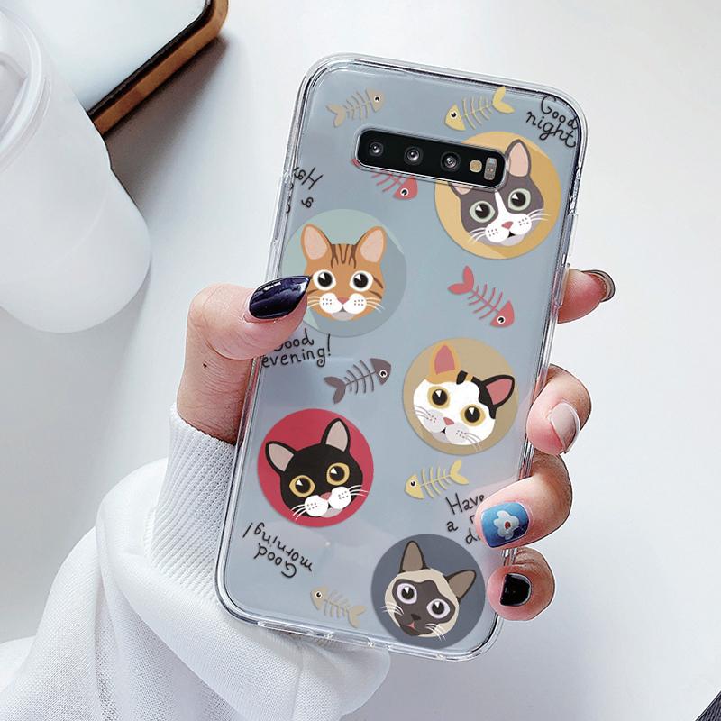For Samsung Galaxy S10 S10E S 10 Plus Phone Case Cartoon Back Cover Transparent Soft Silicone Flower Funda For Samsung S10+ Cute