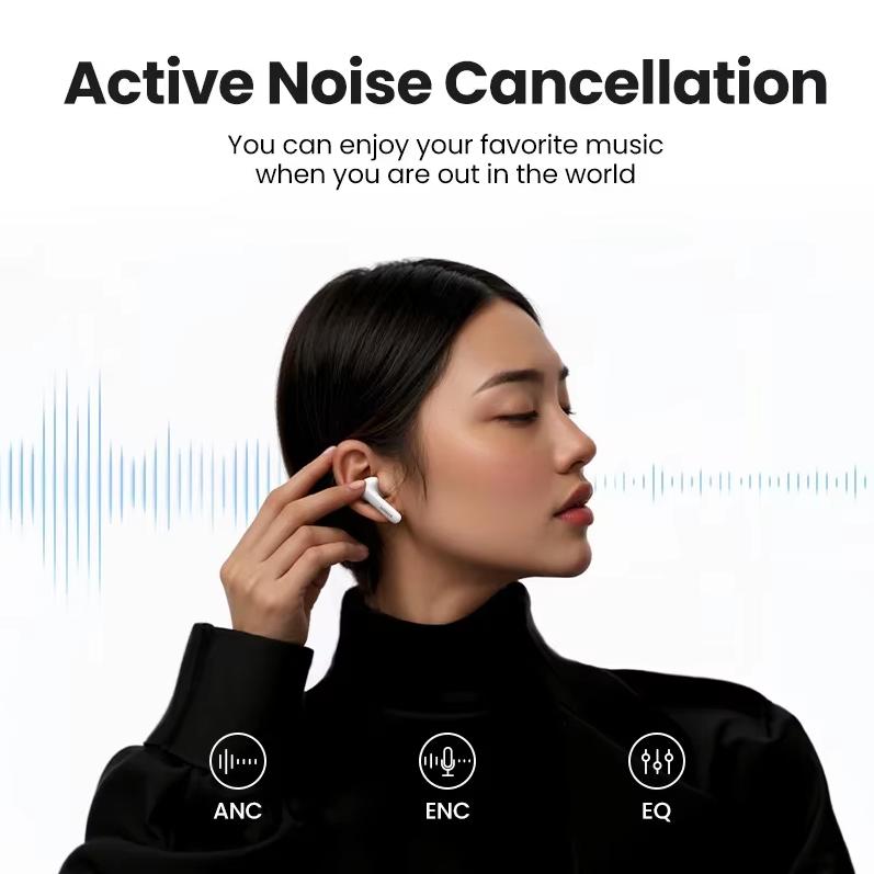 Ugreen HiTuneT3 Pro Wireless Bluetooth Earbuds with ANC Active Noise Cancellation for Apple, Huawei, and Xiaomi Phones WS206