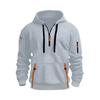Winter Men's Plus-velvet Sweatshirt Hoodie Zipper Multi-pocket Pullover Men's Sports and Casual