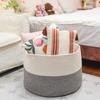 Toplife Rope Basket, Cotton Storage Basket, Laundry Basket with Handles, Large Capacity for Toys, Stuffed Animals, and Blankets, 55*55*35cm (Gray)
