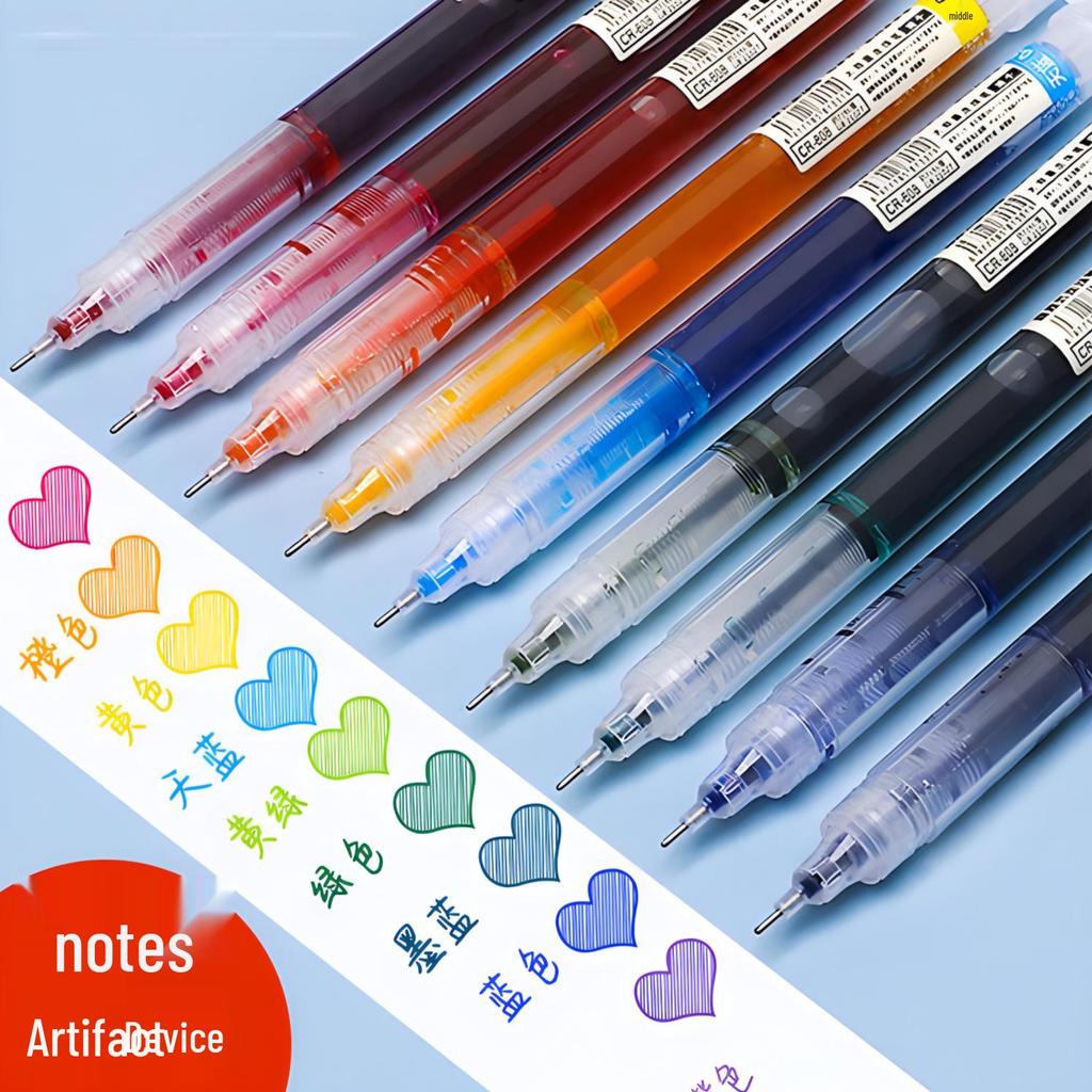 Quick-Drying 0.5 Rollerball Pen Set: Neutral & Colored Pens for Students, Ideal for Marking Key Notes