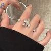 Minimalist Luxury Colored Zircon Adjustable Open Ring for Women – Fashionable High-End Design.