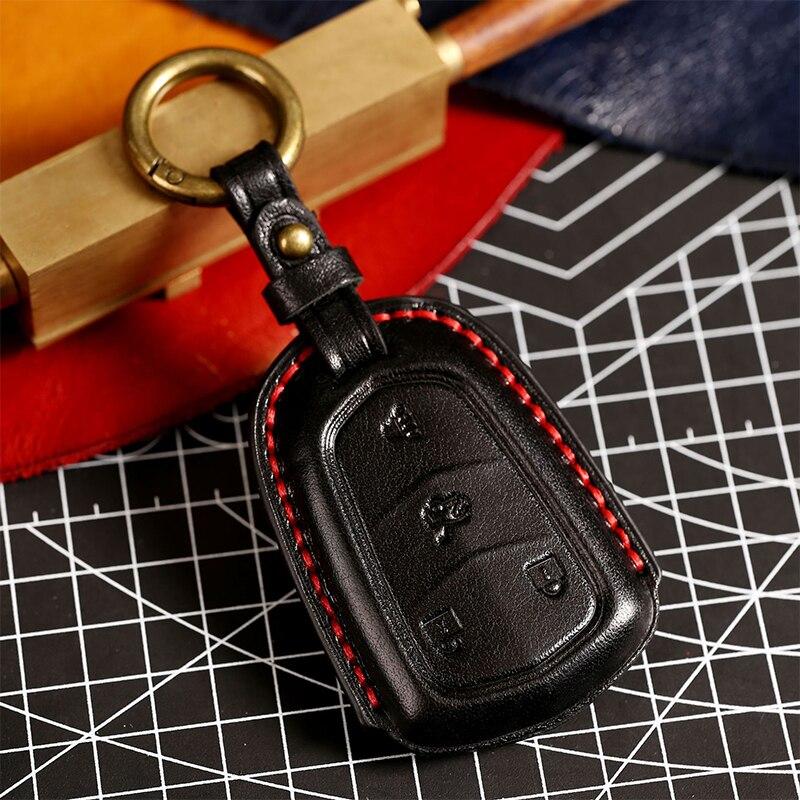 HALLMO Luxus-Autoschlüsseletui aus Leder für Cadillac All inclusive