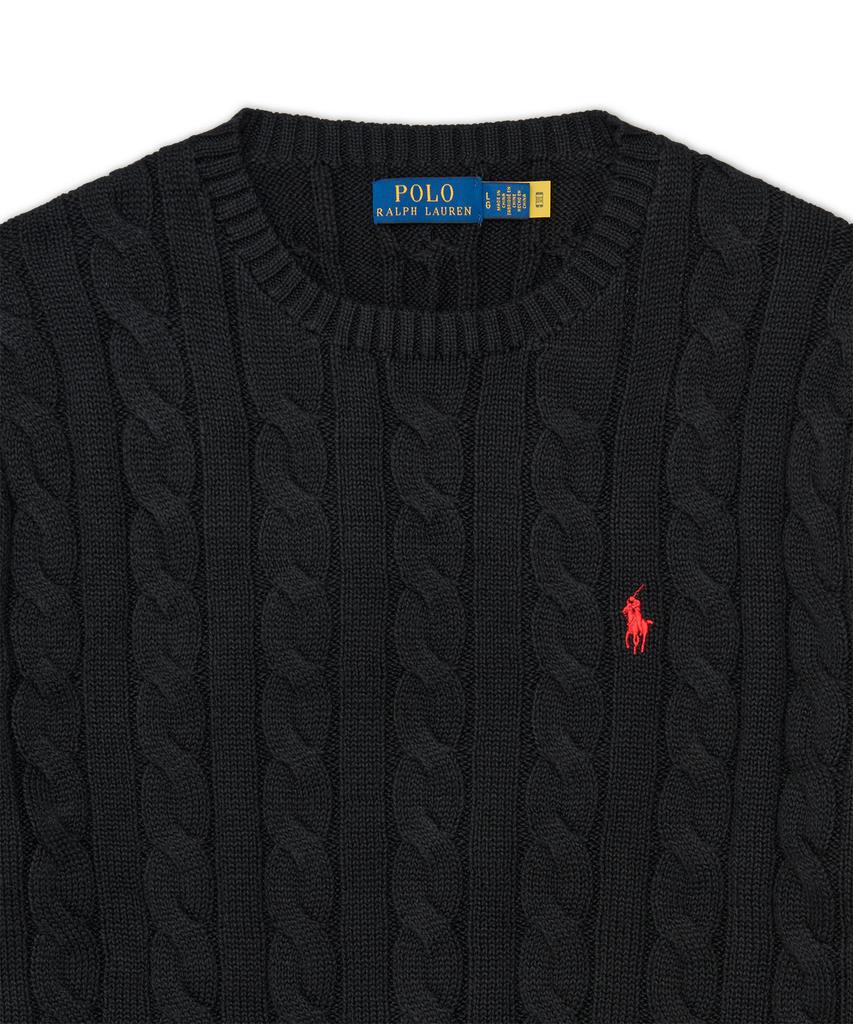 POLO RALPH LAUREN Cable Knit Cotton Sweater - Black