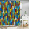 Waterproof Shower Curtain with Hooks Colorful Brick Wall Mosaic Print Bathroom Curtains Polyester Cloth Decoration Bath Curtain