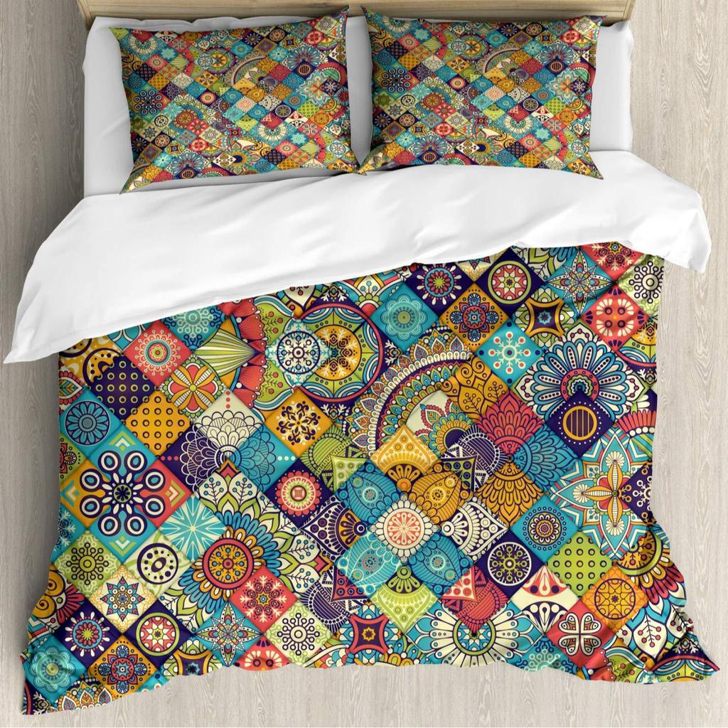 Coconut Palm Three-Piece Quilt Cover 3D Digital Printing Bedding Set Bed Cover