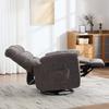 Poltrona Reclinabile Elettrica Girevole a 360° con Funzione Massaggio e Riscaldamento, Schienale e Poggiapiedi Regolabili Manualmente, Tasche Laterali portaoggetti..Grigio