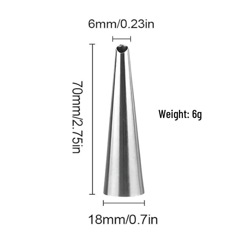 5-Piece Cream Puff Piping Tips Set - Large, Medium, Small, 304 Stainless Steel