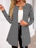 Neue Saison Frühling/Herbst Damen Oversized Kariert Bedruckter Blazer Kleine Weste