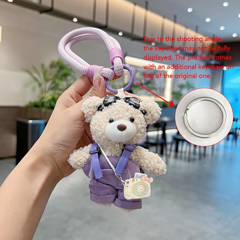 Cute Plush Bear Keychain Cartoon Strap Pants Bear Bag Pendant Fashion Creative Couple's Car Keychain Gift