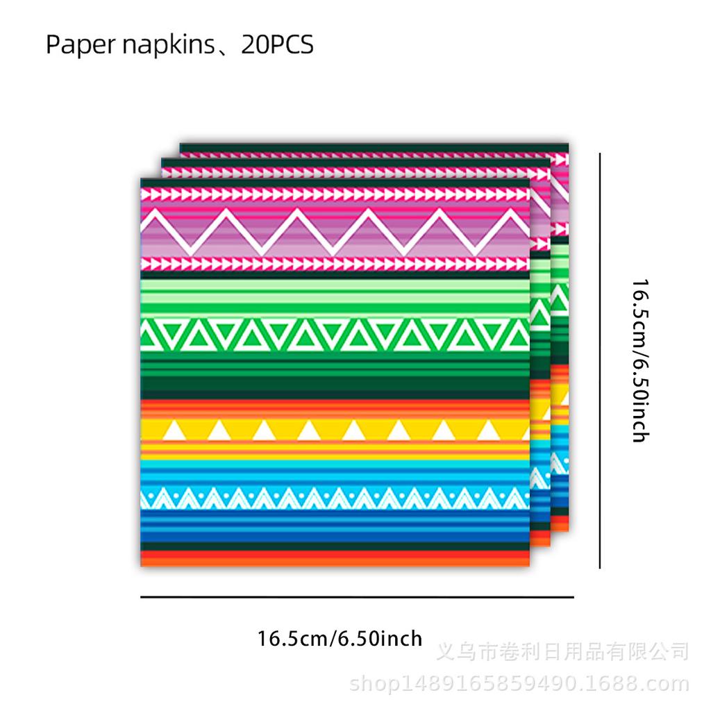 Mexican Party Supplies Carnival Carnival Independent Paper Plates Paper Cups Tissue Tablecloths Atmosphere Decorative Supplies