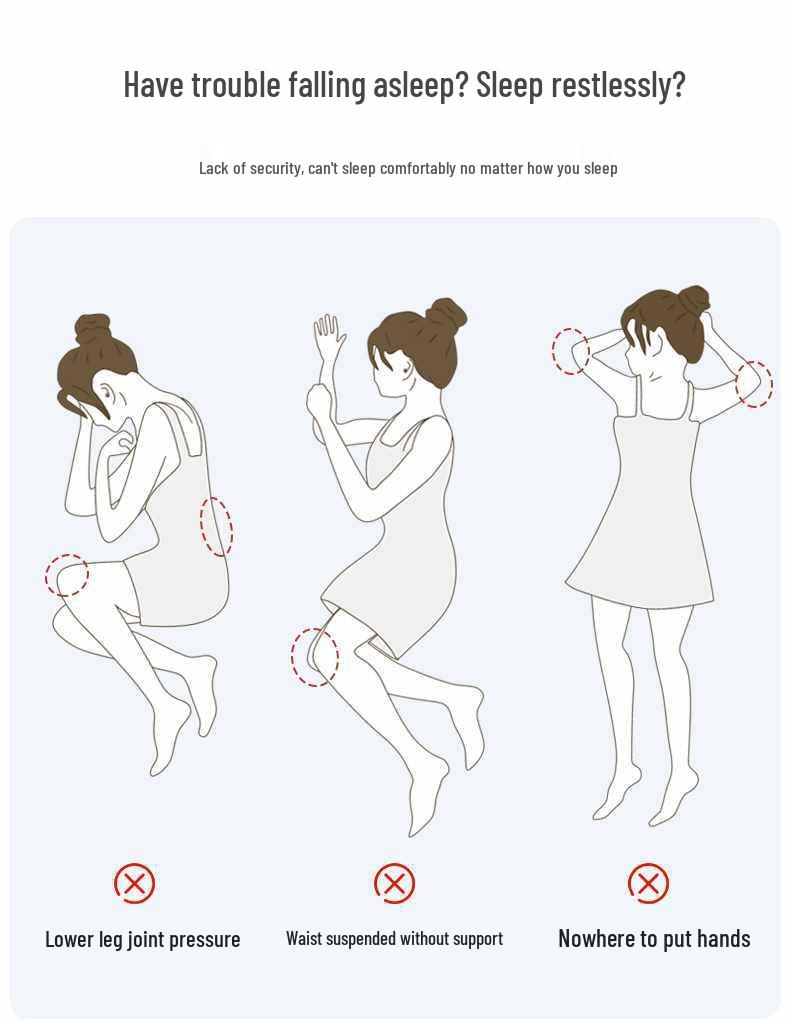 Memory Foam Body Pillow for Teens & Adults - Side Sleeper, Removable & Washable Cover, Long Leg-Clamping Design