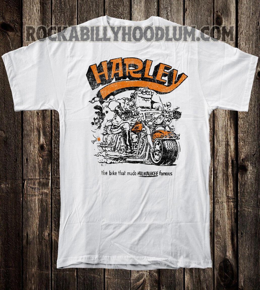 Retro Hot Rod Tee T Shirt Vtg Art Ed Big Daddy Roth Harley Milwaukee Famous M