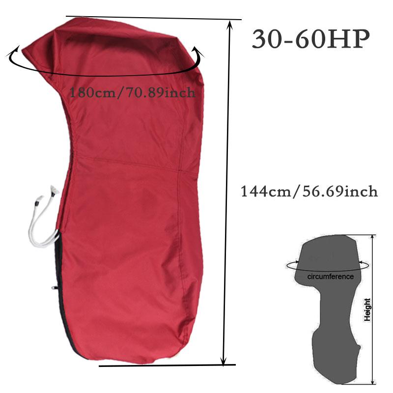 600D Red 6HP-225HP Yacht Half Outboard Motor Engine Boat Cover Anti UV Dustproof Cover Marine Engine High Quality Protection Waterproof Cover