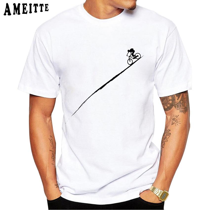 Art Design Mountain Bike Cycling Bicycle Cyclist Abstract Print T Shirt Funny Novelty Customied Men
