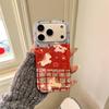 Red Plaid Horse Apple Phone Case for 17 Pro Max, 16 Pro Max, 15 Pro/14 Pro - Double Layer, New Year Style