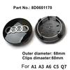 For Audi B5 Hub Caps Hot For Audi 4pcs 60/ 61/68/69mm Audi wheel hub center cover wheel badge is suitable for Audi TT RS A3A4A5A7A8S5 S6