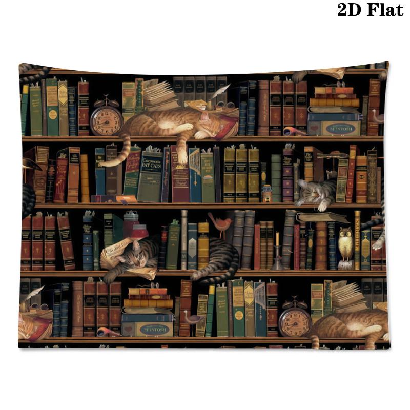 Fantasy Bookself Wall Tapestry Aesthetic Wall Hanging Printed Fabric Blanket Decorative Tapestries for Bedroom Living Room Home Decor