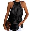 Top Pullover Lento Pieghettato Fuori Spalla da Donna Estivo Senza Maniche con Scollo all'Americana Abbigliamento da Donna