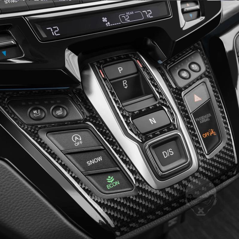 For Honda Odyssey 2018-2025 Real Carbon Fiber Sticker Central Transmission Control Panel Car Accessories Interior Decorative