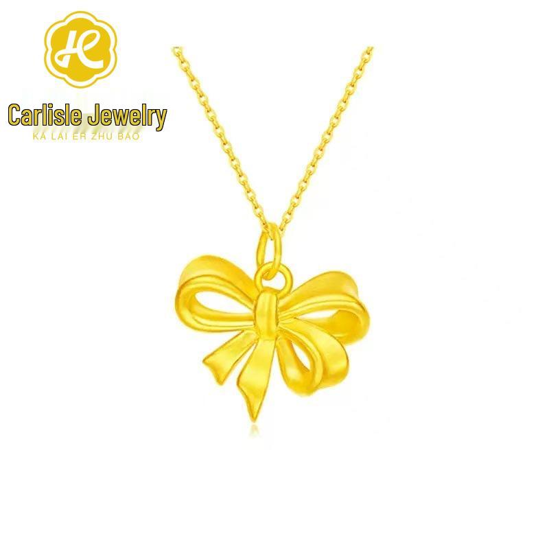 Shuibei 999 Fine Gold Slim Waist Necklace: 3D Hard Gold Women's Pendant Charm, Popular Live Broadcast Hot Seller.