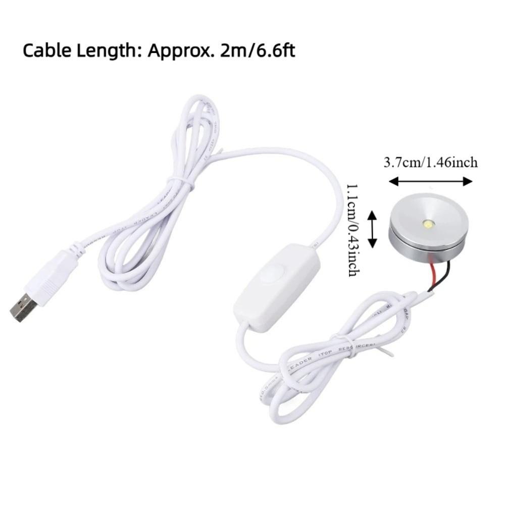 2pcs 6.6ft Cable USB Mini Spotlights 5V Small Spot Lights LED Spotlights  Display Cabinets