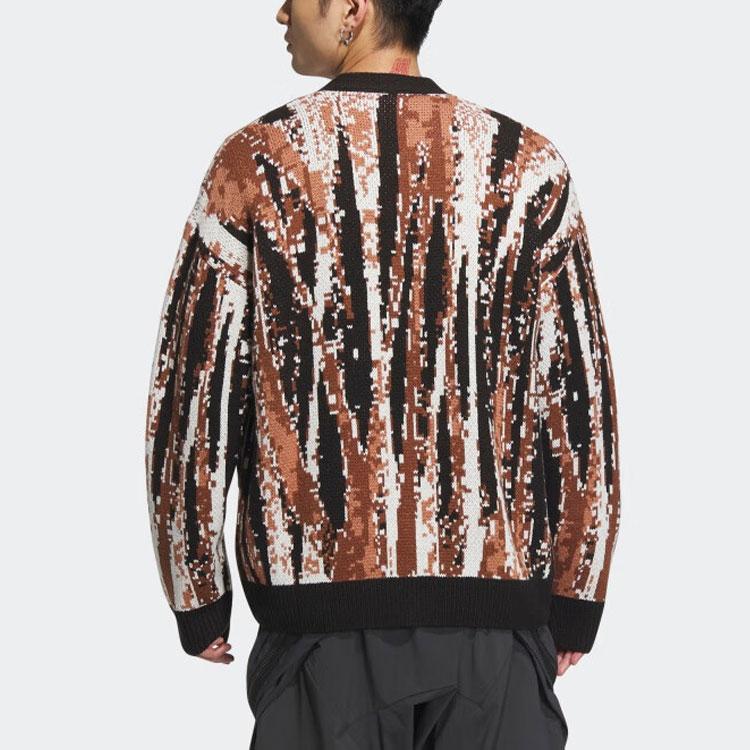 Adidas Originaler Mønstret Strikket Langermet Skjorte Herre Topper Svart IX7819