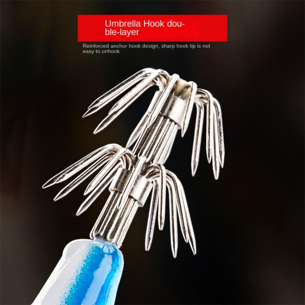 10CM Squid Hook PVC Fishing Bait Durable Wood Shrimp Lures  Fishing