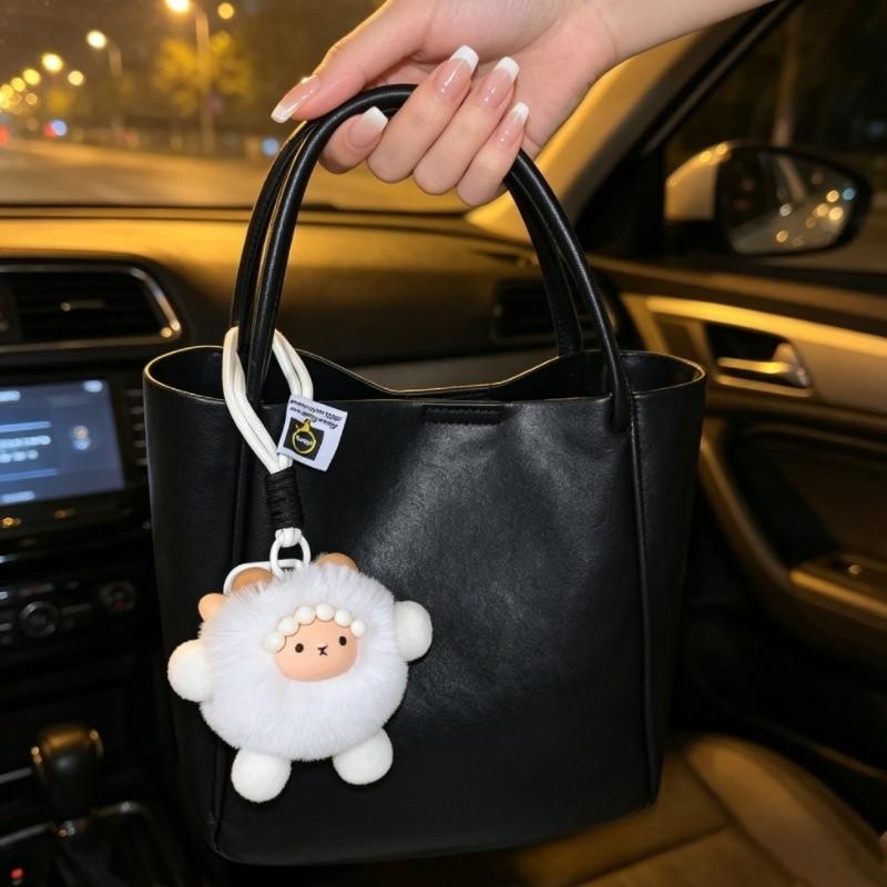 Portachiavi Peluche Pecora Cartone Animato Con Morbido Materiale di Lana Per Regalo E Decorazione Borsa