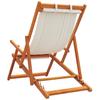 Folding Beach Chairs 2 Pcs Cream Fabric