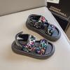 Girl Beach Sandals Summer New Kids Causal Sequins Princess Thick Bottom Sandals Fashion Open-toe Children Non-slip Beach Sandals