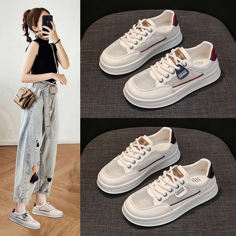 thick-soled little white shoes women's summer new mesh breathable small height-increasing board shoes versatile casual shoes tide