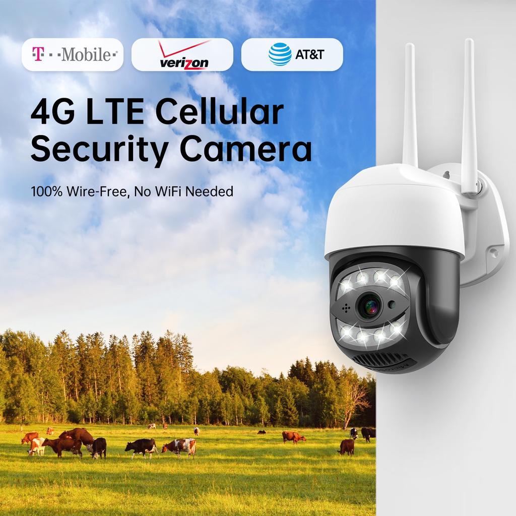 Cameră de Supraveghere Video CCTV 4G SIM Card IP 5MP WiFi PTZ Impermeabilă 1080P Securitate Urmărire Automată Viziune Nocturnă
