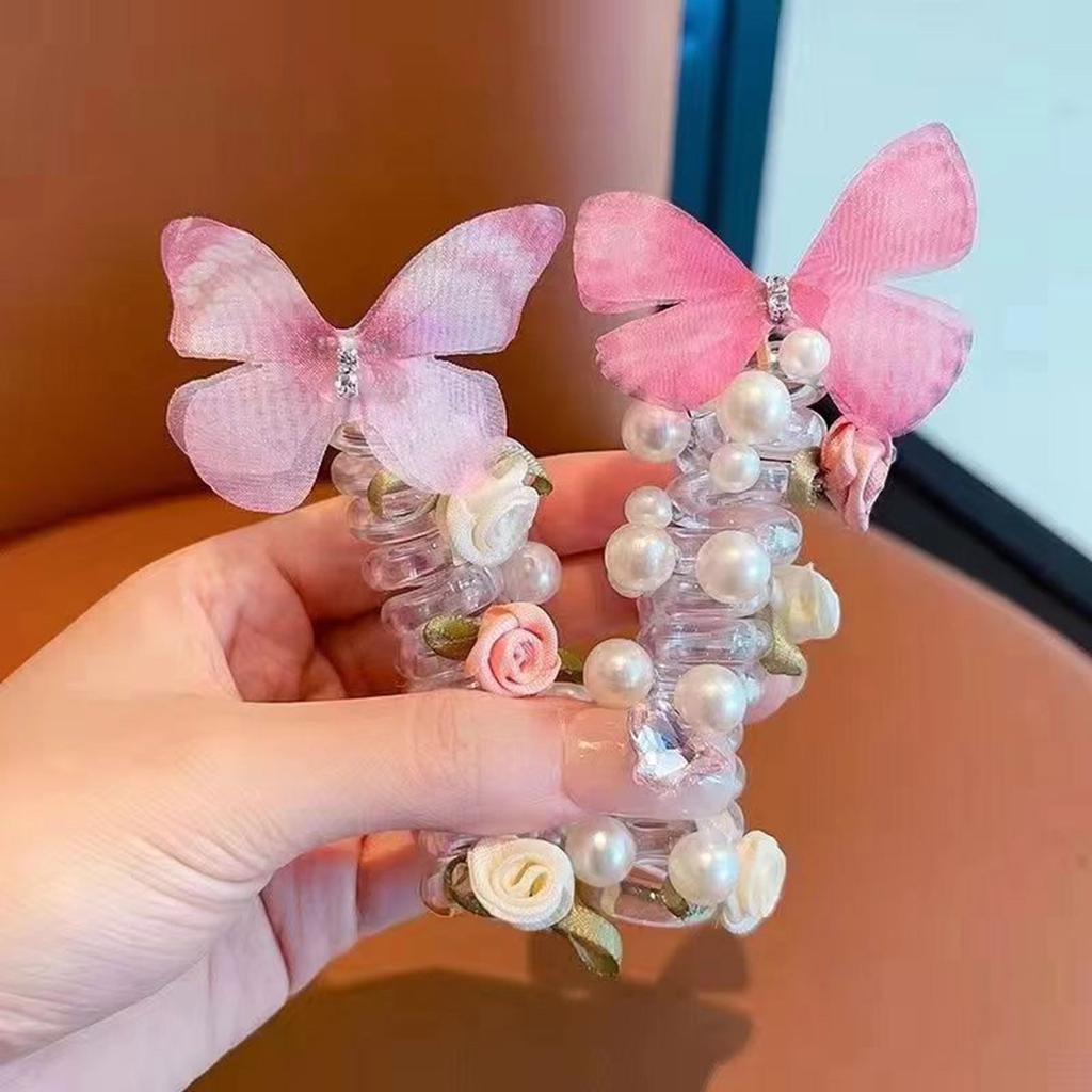 Soft Elastic Spirals Hair Tie Colorful Telephone Cord Scrunchies for Women Girls Long Hair Ponytail Accessories