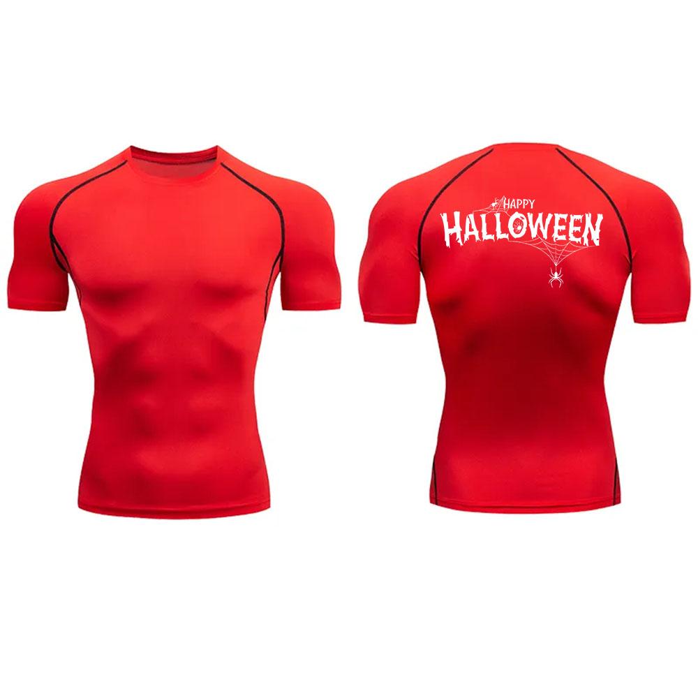 

2024 Мужская компрессионная рубашка, футболка с праздничным принтом, быстросохнущая, дышащая, с коротким рукавом, для занятий спортом на открытом воздухе, для бега, S-3XL XXXL серый