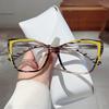 Neuer Stil Cat-Eye-Brille Photochromatische Blaulichtfilterbrille Großrahmen Flaches Licht Luxuriös Elegant Modische Brille