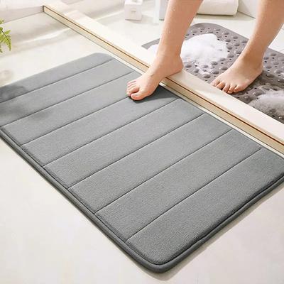Doormat Oblong Shape Anti-slip Strong Water Absorption Thickened Memory Foam Foot Drying Indoor Entrance Door Mat Living Room Kitchen Bathroom Carpet