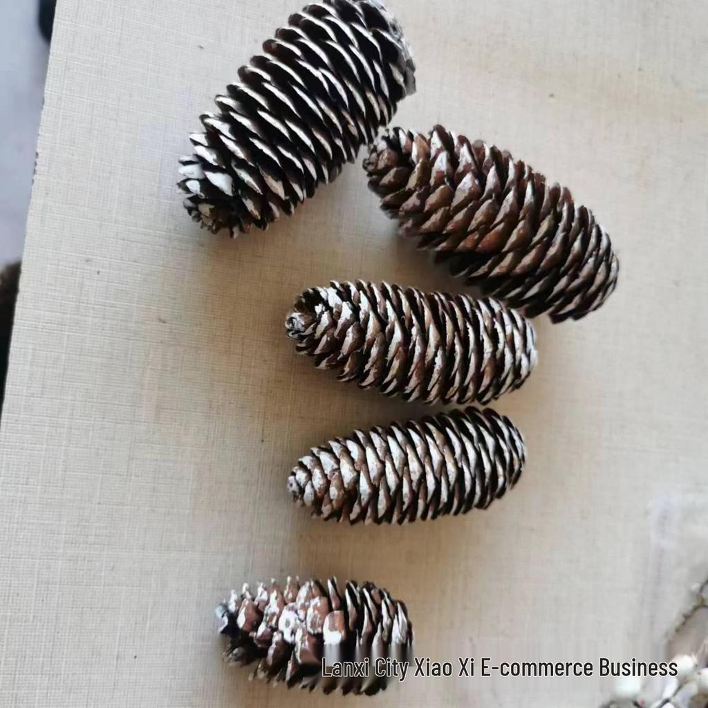 Handmade Wild Pine Cone Christmas Tree Decorative Branches with Dried Flowers
