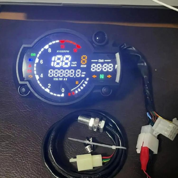 Weatherproof 12V Motorcycle Dashboard Speedometer Digital Odometer Fuel Gauge Monitoring System Weatherproof ABS Design