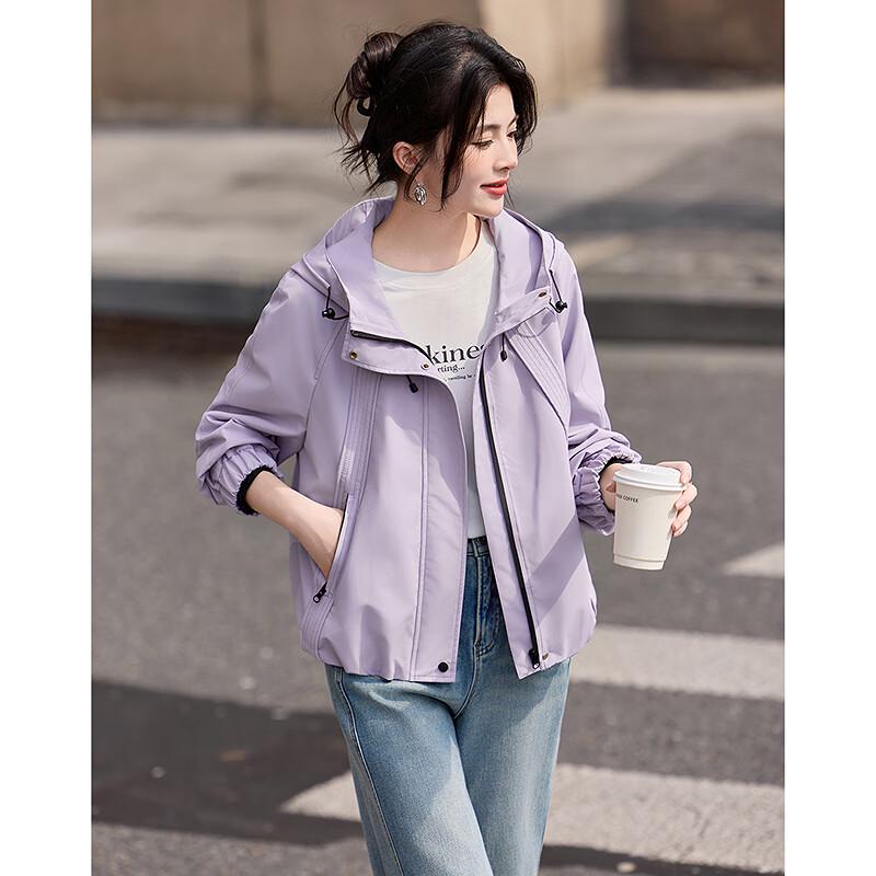 Women's Simple Elegant Long-Sleeve Hooded Short Jacket