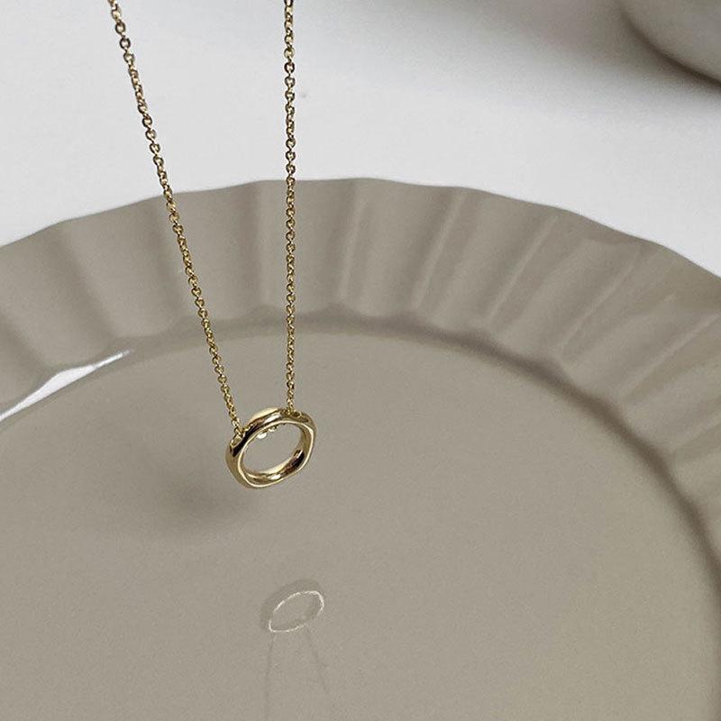 CHIC Style Geometric Irregular Circle Necklace for Women Hong Kong Style Women's Temperament Simple Collarbone Chain Trend